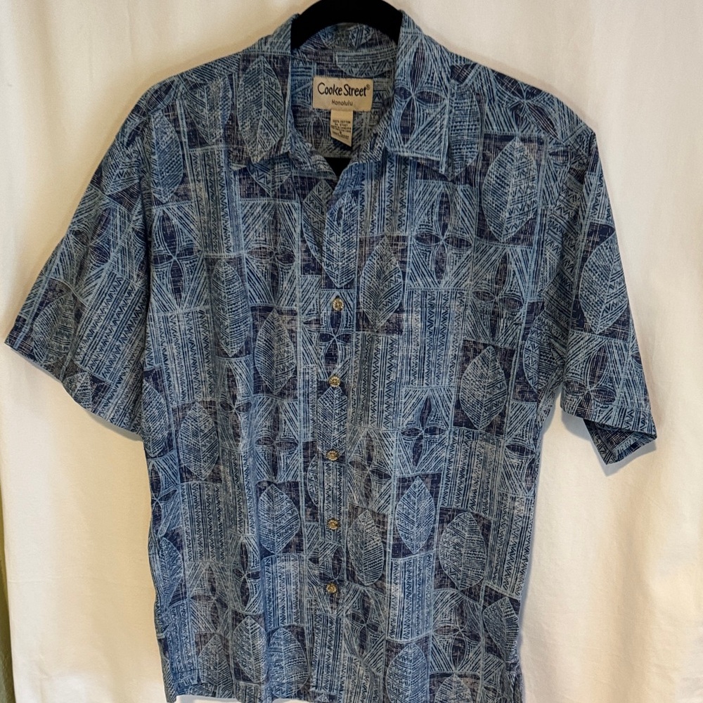 Cooke Street Honolulu Blue Geometric Men's Casual Shirt